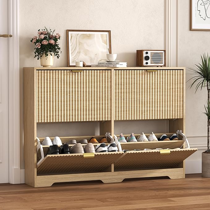 Shoe Cabinet Storage for Entryway by HUANLEGO