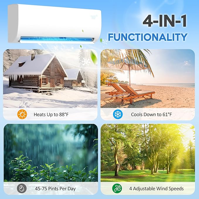 12000 BTU Mini Split Air Conditioner ＆ Heat Pump, 230V Wall Mount Ductless - Image 5