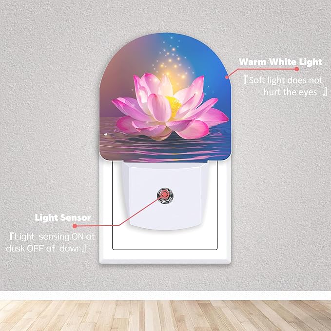 Axxitude Sparkle Pink Lotus Flower Night Lights Plug into Wall - Image 2