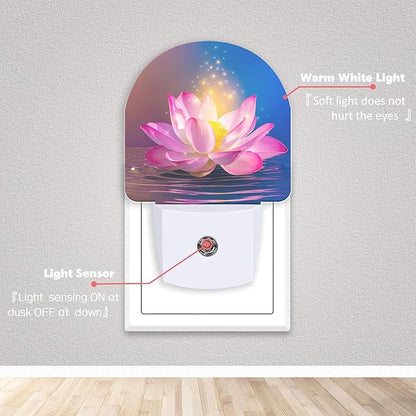 Axxitude Sparkle Pink Lotus Flower Night Lights Plug into Wall - Image 2