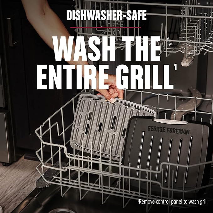 George Foreman® Fully Submersible™ Grill, NEW Dishwasher Safe, Wash the Entire - Image 3