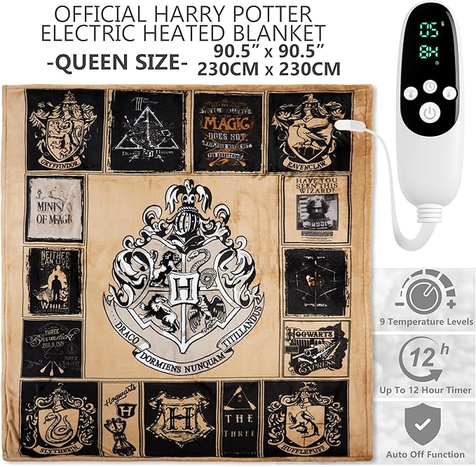 Harry Potter Gifts Heated Blanket Electric, Queen Size Luxurious Fleece - Image 2