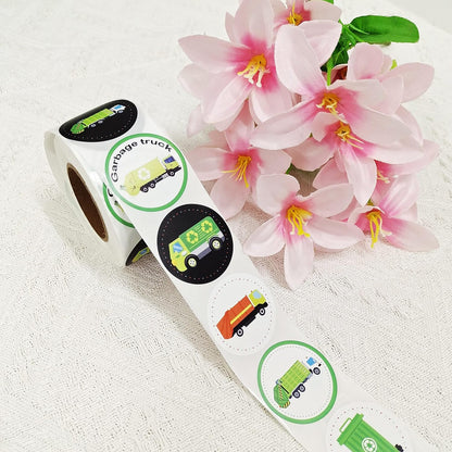 500 Garbage Truck Themed Party Decorations Labels Roll Stickers Rubbish Truck Baby Shower Birthday Waste Management Recycling Party Supplies Decorations Favors Stickers