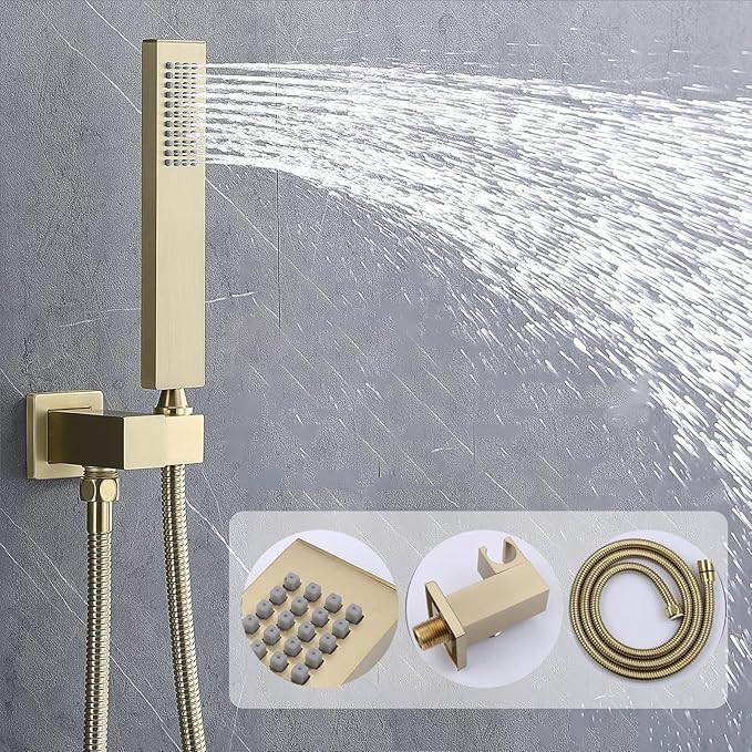 KATAIS Tempreature Display Shower System Brushed Gold Shower Faucet Set - Image 4