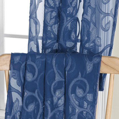 Furman Blue Sheer Curtains Tiers 36 inch Length, Light Filtering Soft Airy Clear Cafe Curtains Tier for Living Room Bedroom Farmhouse Small Windows Half Curtains, 2 Pcs, Each 40Wx36L inch