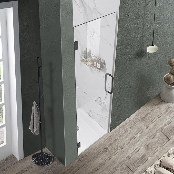 Bathroom Frameless Shower Door 24" W*72" H, 5/16" Clear Tempered Glass Hinged - Image 9
