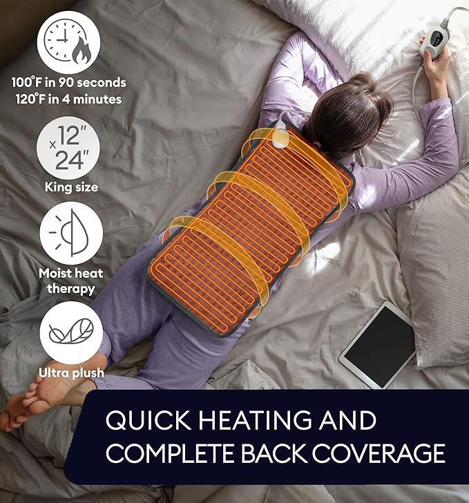 GENIANI Electric Heating Pad for Back Pain & Cramps Relief, Electric Throw - Image 8