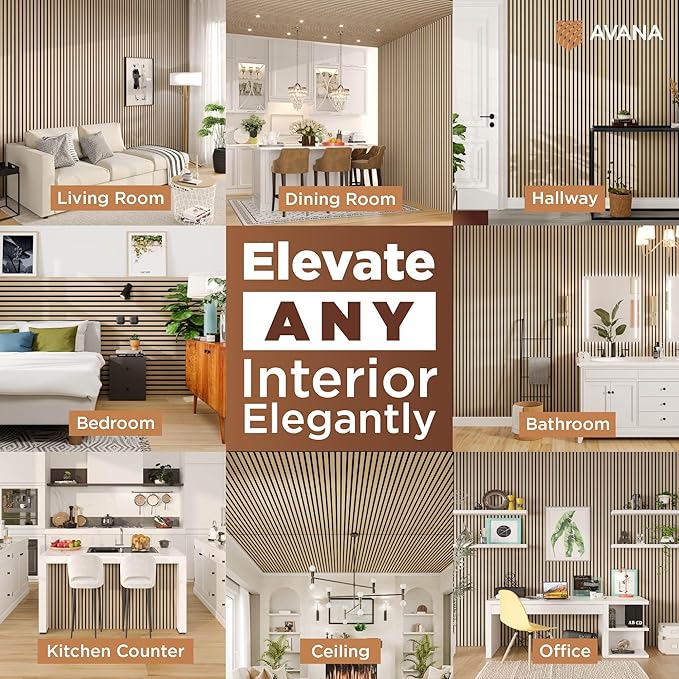 Avana Modern Acoustic Wood Wall Panels – 94.4 X 12.6 Inch White Oak Acoustic - Image 3