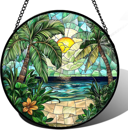 DASTOLL Stained Glass Window Hanging, and Mom 14.9x14.9 in by DASTOLL