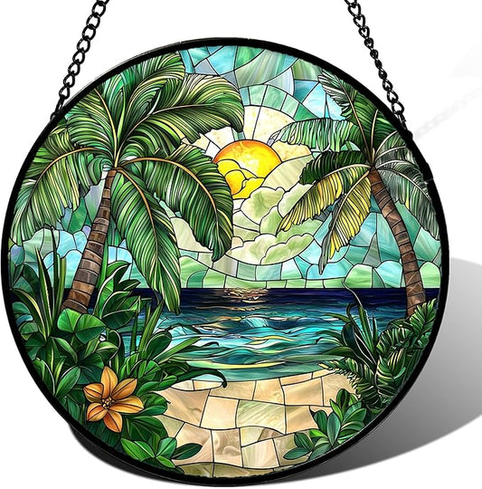 DASTOLL Stained Glass Window Hanging, and Mom 14.9x14.9 in by DASTOLL
