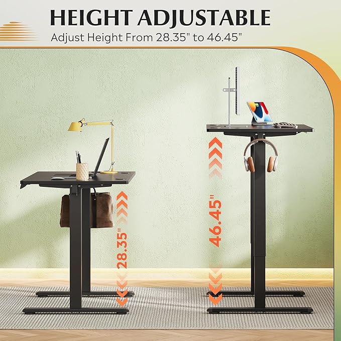 DEVAISE 48 x 24 Inches Standing Desk, Whole-Piece Desktop Electric Standing Desk - Image 5