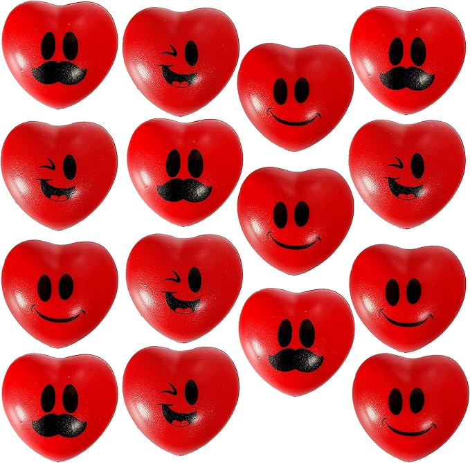 JOYIN 15 PCS Valentines Day Heart Shaped Stress Relief 3“ Balls - Image 9