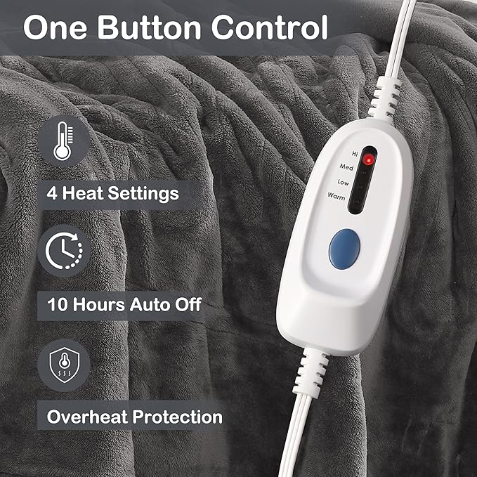 Electric Heated Blanket Full Size 72"×84" - Image 3