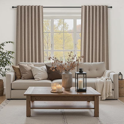 Dark Flax Black Out 92 Inch Long Boho Curtains 2 Panel Set, Farmhouse Curtain - Image 7