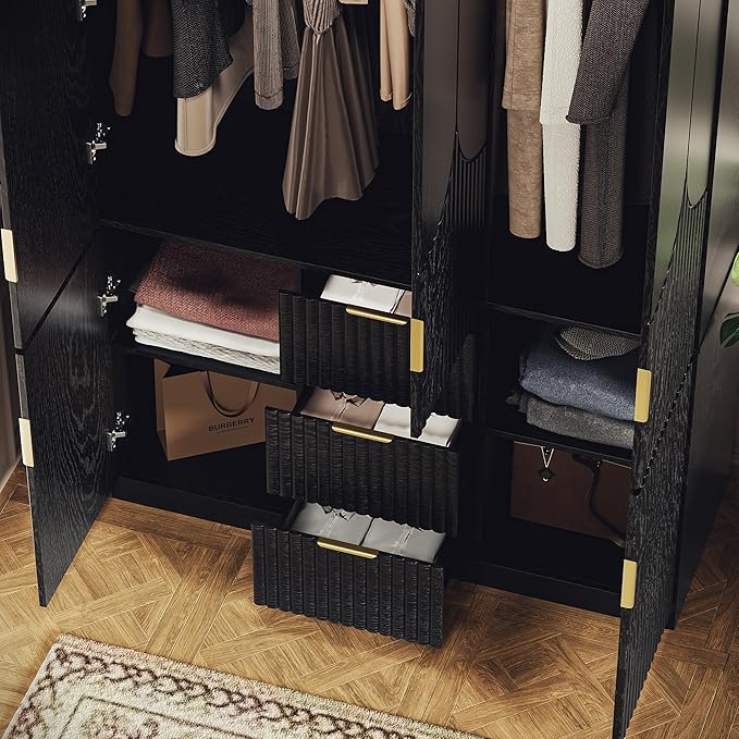 71" Wardrobe Armoire Wooden Closet - Image 6