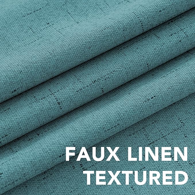 H.VERSAILTEX Primitive Linen Curtains 100% Blackout Curtain Drapes Burlap - Image 4