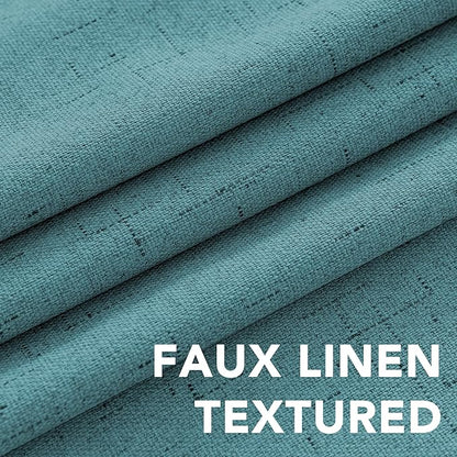 H.VERSAILTEX Primitive Linen Curtains 100% Blackout Curtain Drapes Burlap - Image 4