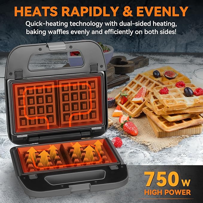 Baker’s Friend 3 in 1 Mini Waffle Maker - Image 3