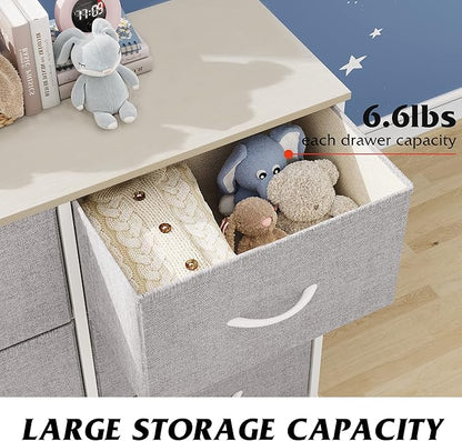 WLIVE Fabric Dresser for Bedroom, 6 Drawer Double Dresser, Storage Tower - Image 5