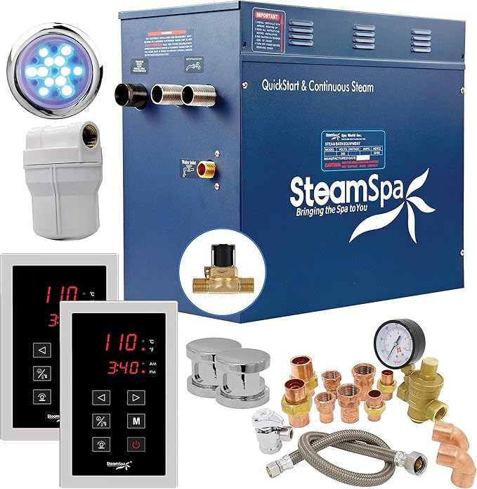 SteamSpa 10.5kW Steam Sauna Generator Executive Bundle 240V Steam Generator by SteamSpa