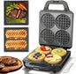 2 in 1 Mini Waffle Maker with Removable Plates, Panini Press Sandwich Maker by Unknown