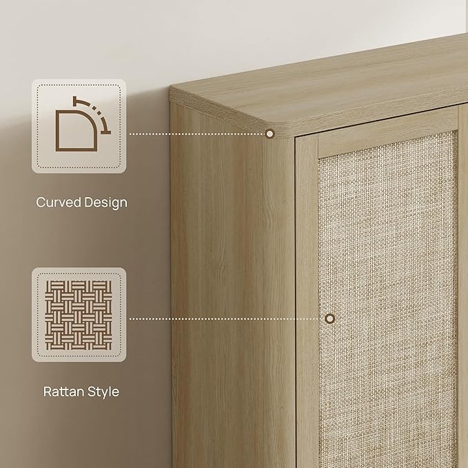 SICOTAS Rattan Shoe Storage Cabinet - Image 8