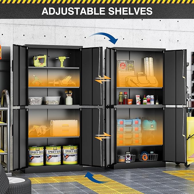 71” Metal Storage Cabinet-Lockable File Garage Tool Cabinets - Image 5