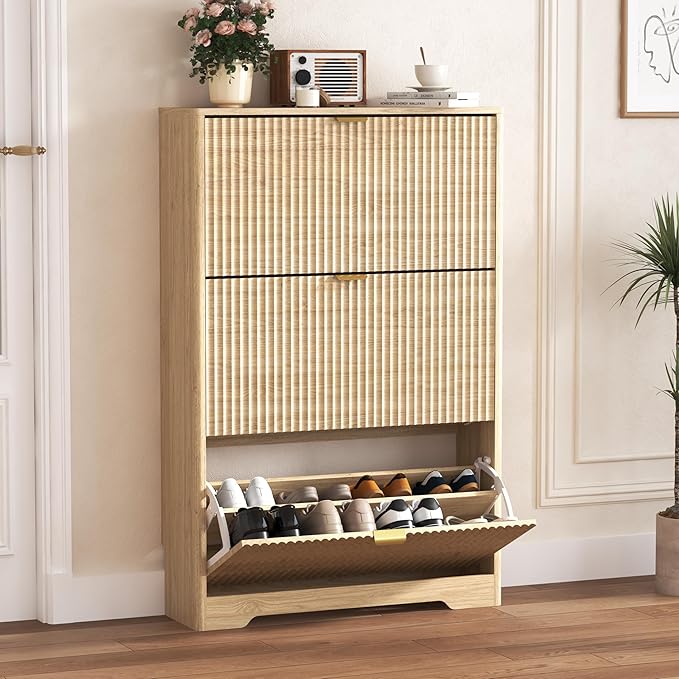 Shoe Cabinet Storage for Entryway by HUANLEGO