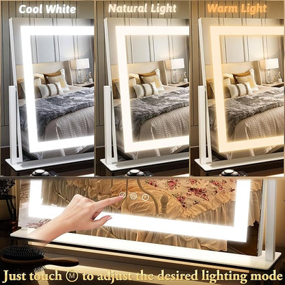 FENNIO Vanity Mirror with Lights 22''x18'' Makeup Mirror with Lights, Lighted - Image 2