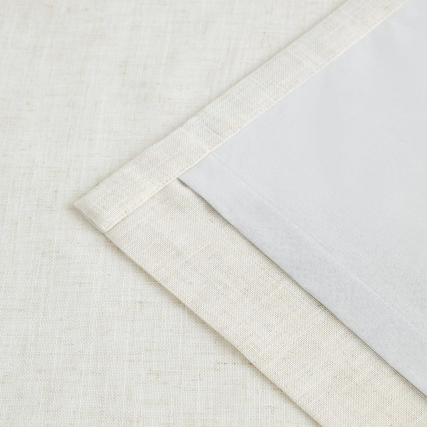 Vision Home Natural Pinch Pleated Full Blackout Curtains Linen Blended Room Darkening Window Curtains 120 inch for Living Room Bedroom Thermal Insulated Pinch Pleat Drapes with Hooks 10ft 40"Wx120"Lx2