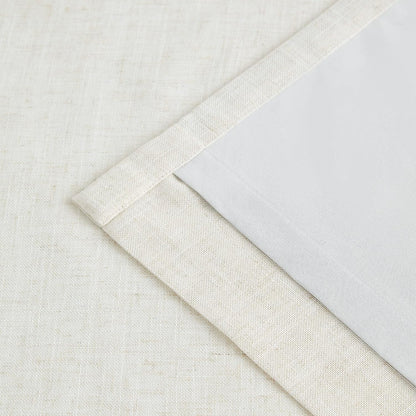 Vision Home Natural Pinch Pleated Full Blackout Curtains Linen Blended Room Darkening Window Curtains 120 inch for Living Room Bedroom Thermal Insulated Pinch Pleat Drapes with Hooks 10ft 40"Wx120"Lx2