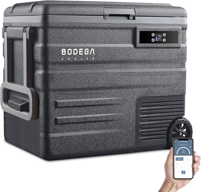 BODEGACOOLER 12 Volt Car Refrigerator, 68Quart Camping Fridge, RV Portable by BODEGA