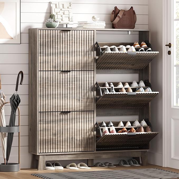 Shoe Cabinet Storage for Entryway by HUANLEGO