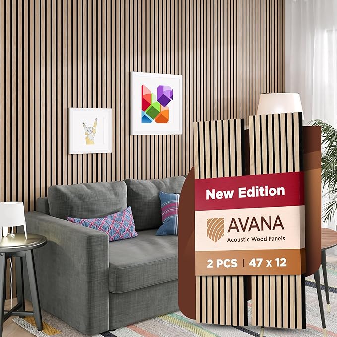 Avana Modern Acoustic Wood Wall Panels – 47.2 X 12.6 Inch White Oak Acoustic by AvanaHome