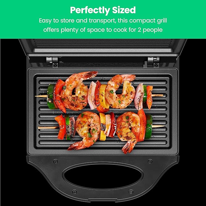 Chefman Portable Compact Grill, Dual Use Panini Press, Sandwich Maker, Electric - Image 4