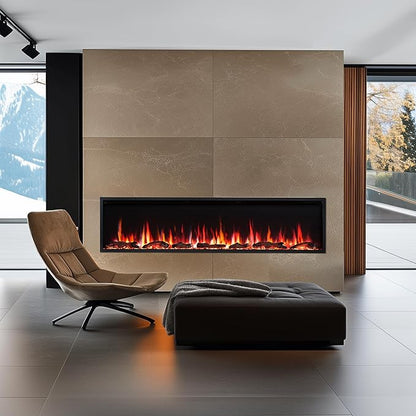 PuraFlame Herman 72 Inch Smart Linear Electric Fireplace - Image 6