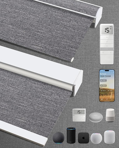 Kincmo Motorized Blinds with Remote, 100% Blackout Motorized Roller Shades Work by KincmoBlinds