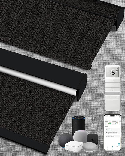 Kincmo Motorized Blinds with Remote, 100% Blackout Motorized Roller Shades Work by KincmoBlinds