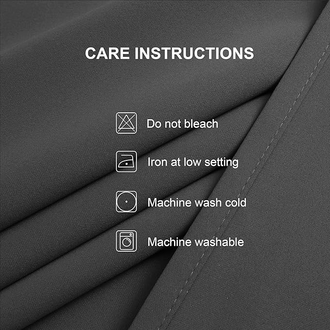 CUCRAF Dark Grey Blackout Curtains 108 inch Length, Thermal Insulated Room - Image 5