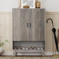 Shoe Cabinet Storage for Entryway, 5 Tier Fluted Shoe Storage Cabinet by HUANLEGO