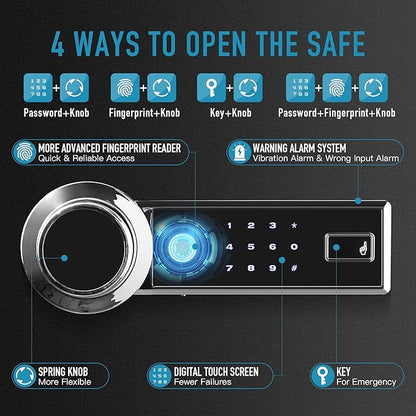Tenamic Deluxe Biometric Fingerprint Safe Box Smart Touch Screen Fireproof Safe - Image 3