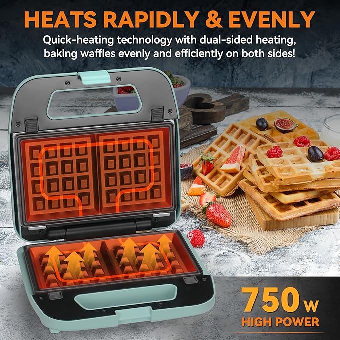 Baker’s Friend 3 in 1 Mini Waffle Maker - Image 5