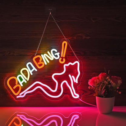 ZODZ Bada Bing Neon Sign for Wall Décor Sopranos Merch Girls Dimmable LED Neon - Image 6
