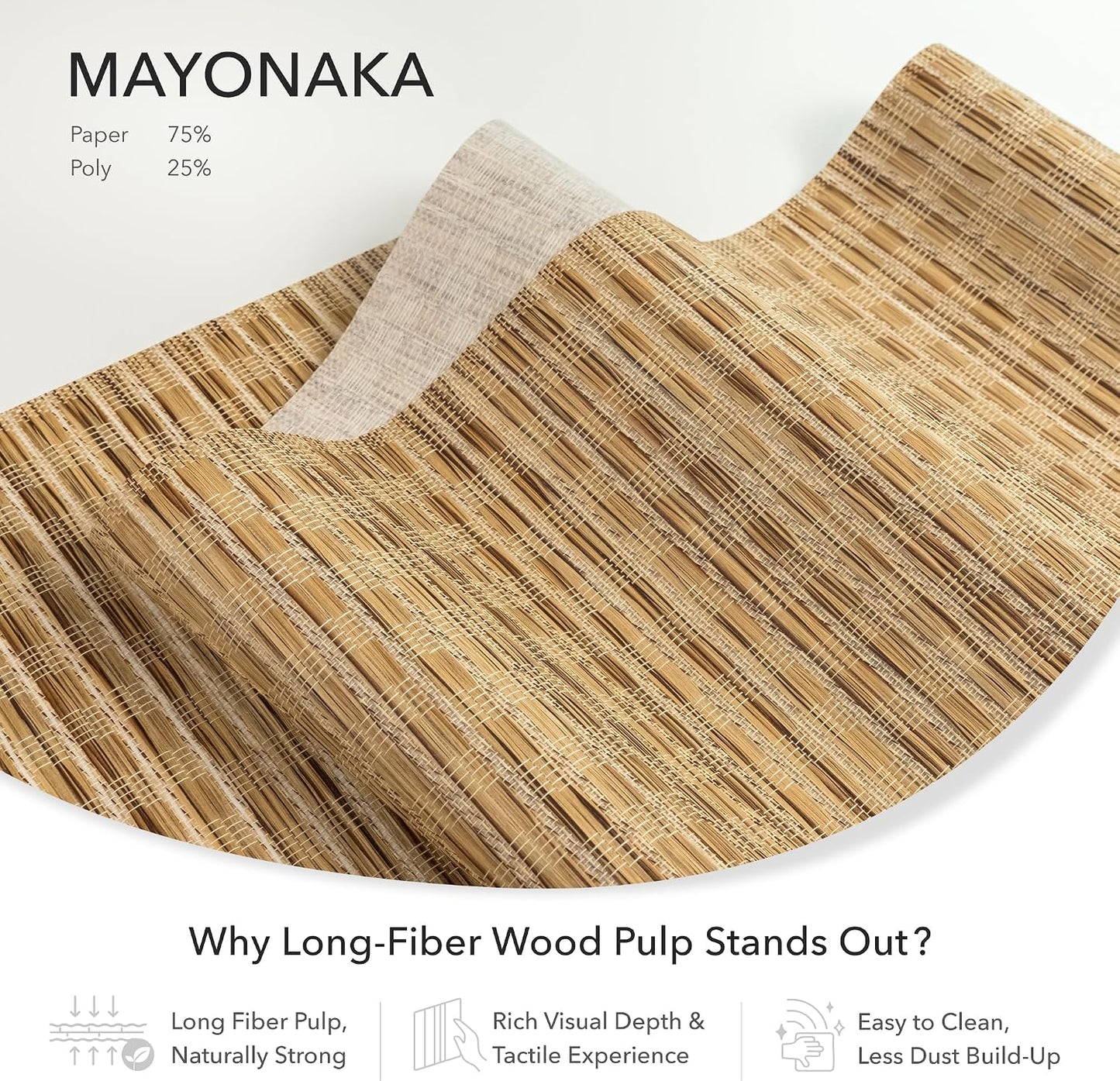 Panel Blinds Light Filter 45.8"-86" x 96", Mayonaka | Light-Filtering Panel Track Blinds for Windows and Sliding Doors with Adjustable Track and Trimmable Panels
