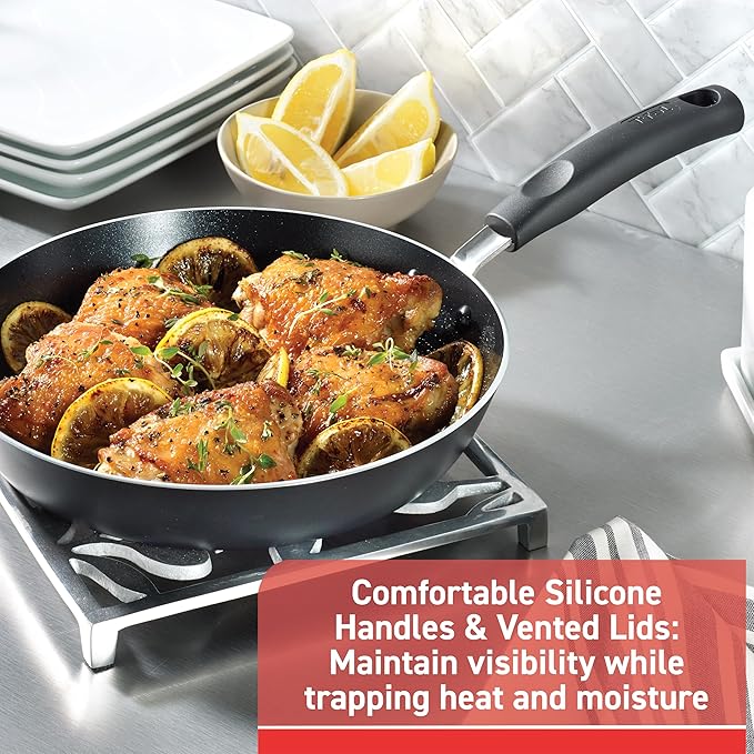 T-fal Signature Nonstick Cookware Set 12 Piece, Oven Broiler Safe 350F - Image 5