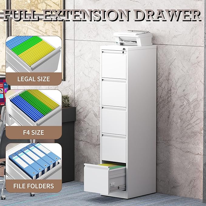 5 Drawer Vertical File Cabinet - Image 6