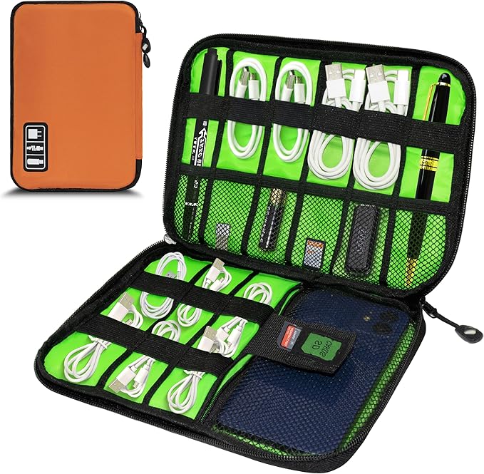 Electronics Organizer, Travel Cord Organizer Pouch, Portable Cable Organizer by Miavers