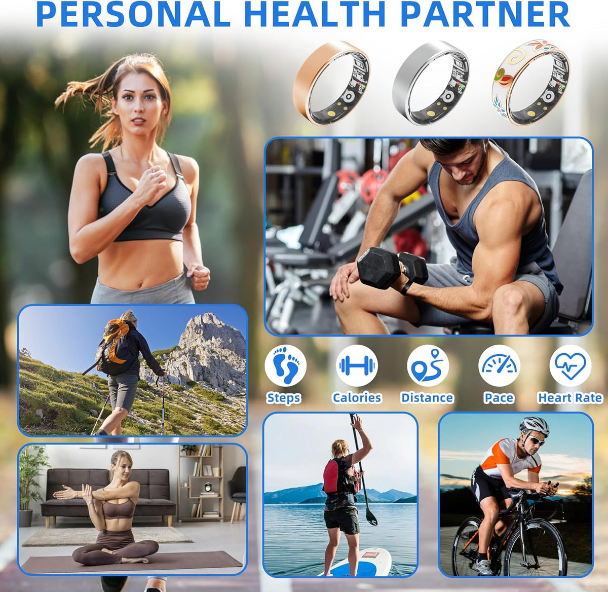 smart ring | no subscription fitness & health, side view