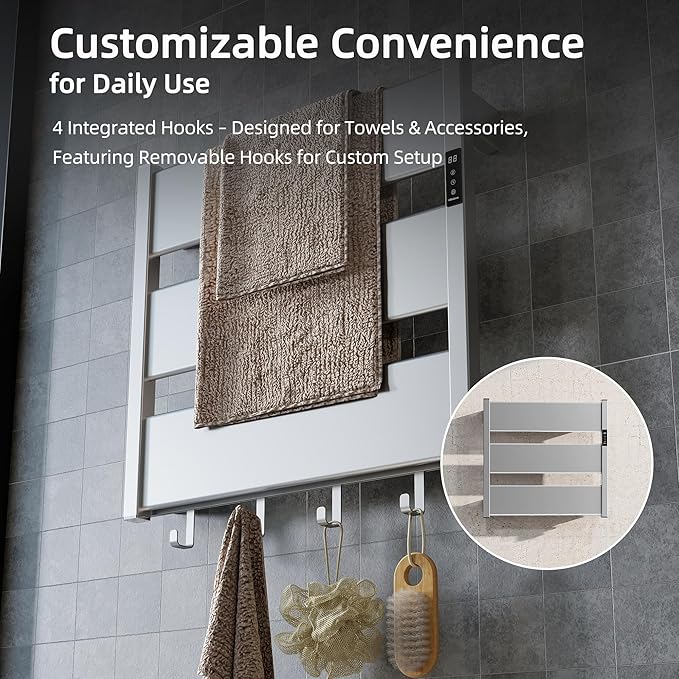 K&KALONZO Towel Warmer for Bathroom, Wall-Mounted Heated Towel Rack - Image 5