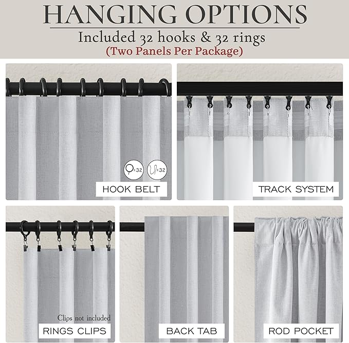 Light Grey Blackout Curtains 102 Inch Length 2 Panels Set - Image 4